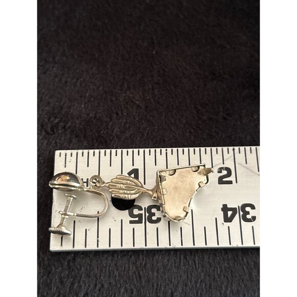 Vintage Silver Tone Grand Piano & Candelabra Screw-Back Dangle Earrings - Picture 3 of 4